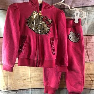 Hello Kitty Hoodie Sweatsuit Girls 2T
